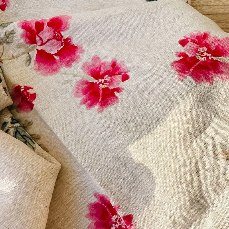 Medium Weight Comfortable Soft High-end Product Plain Dyed Fabric 100% Linen Woven Fabric For Curtain Bedding Cushion