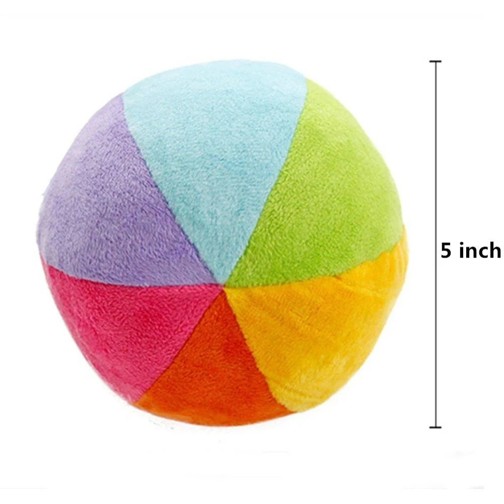 Baby Balls Rainbow Rattle Toy Small Colorful Plush Ball for Newborn Infant Toddler (Toys for 0 to 36 Months)