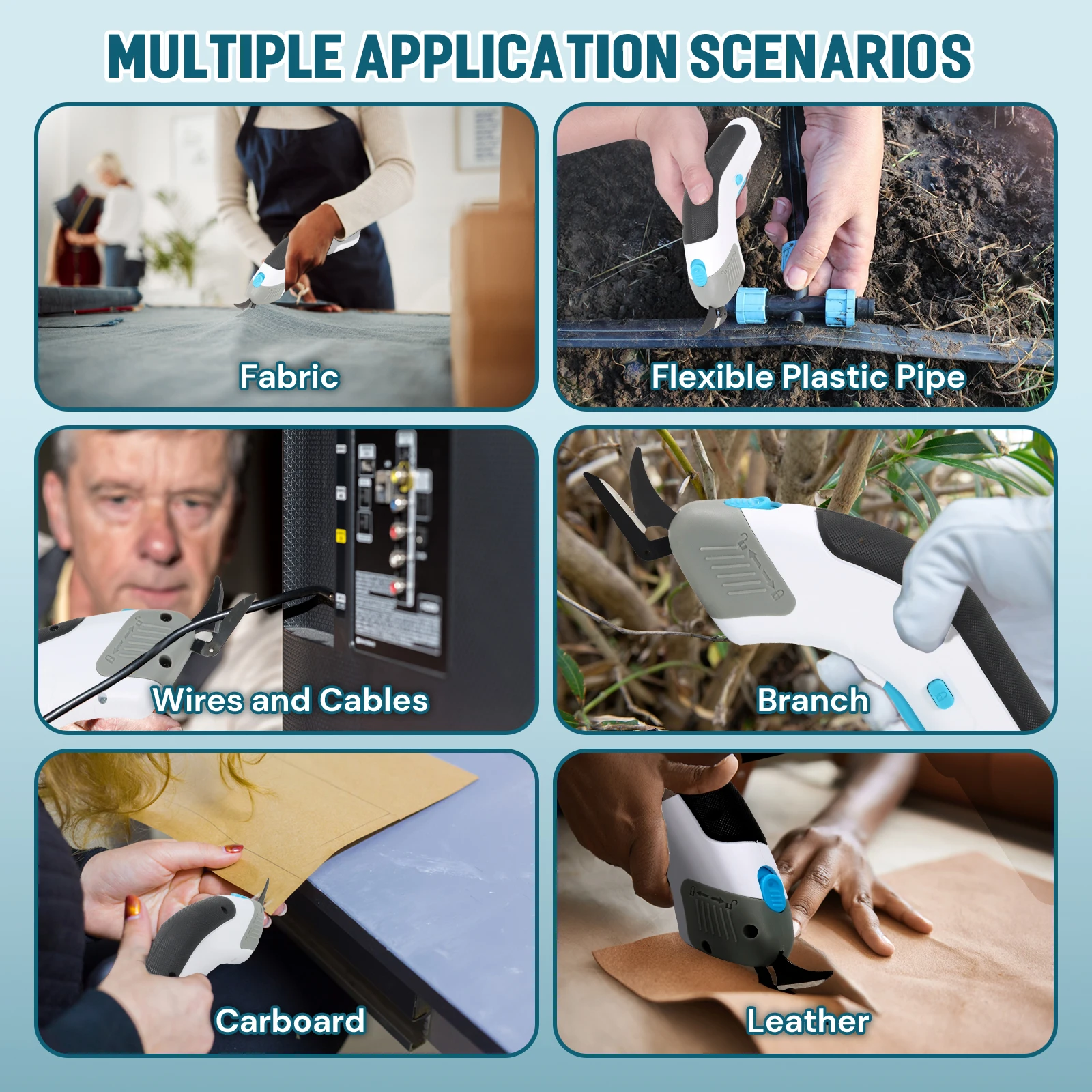 Professional Shears Cutting Tool Automatic Cordless Electric Scissors Fabric Cutter