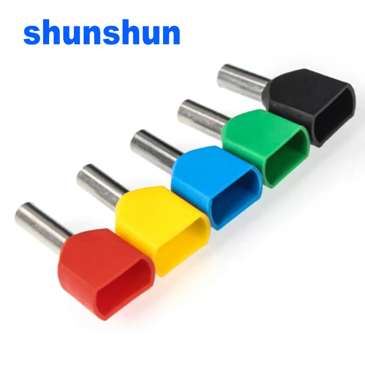 TE0508 TE7508 TE7510 TE1008 TE1010 TE1508 TE1512 Insulated double wire cord end terminals with PP insulation