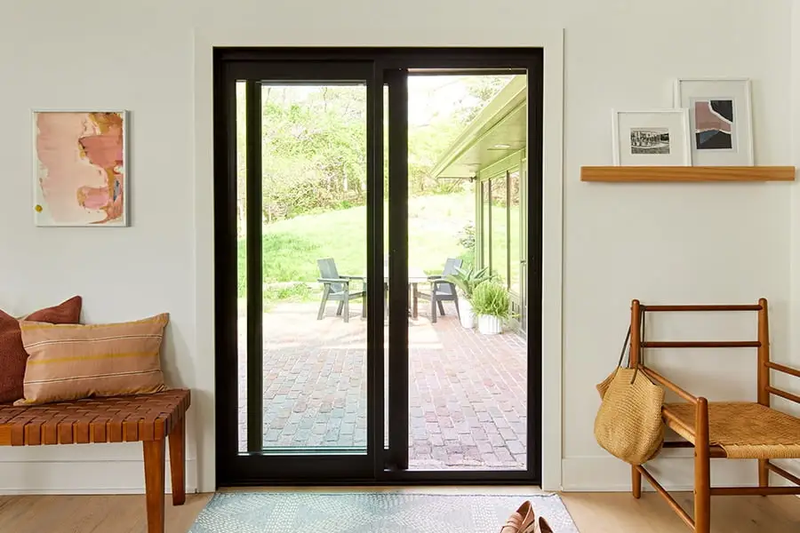 Retractable panoramic sliding metal door hanging aluminium alloy glass patio sliding doors