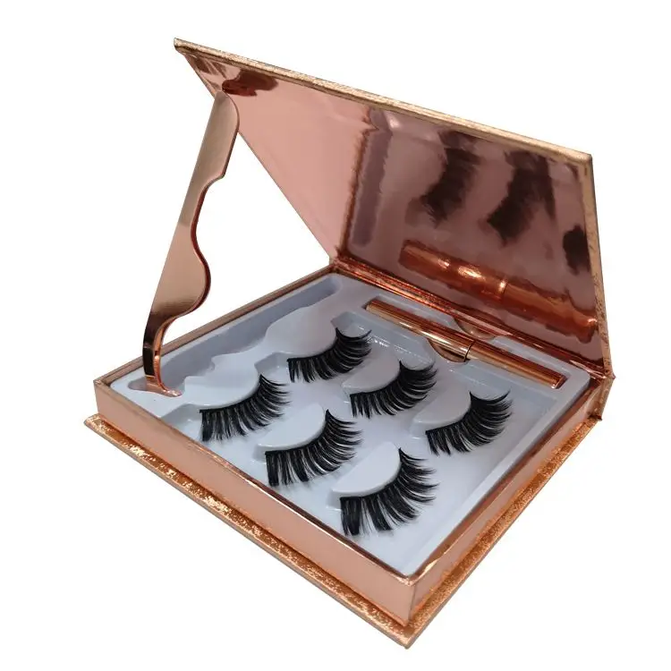 
6 magnets 3d magnetic eyelashes with eyeliner false mink eyelash set magnetic lash kit lashes set 