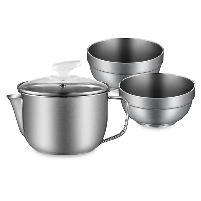 RONGYE, оптовая продажа, кастрюля для разделения жира и масла, кастрюля из нержавеющей стали 304 с крышкой и чашками