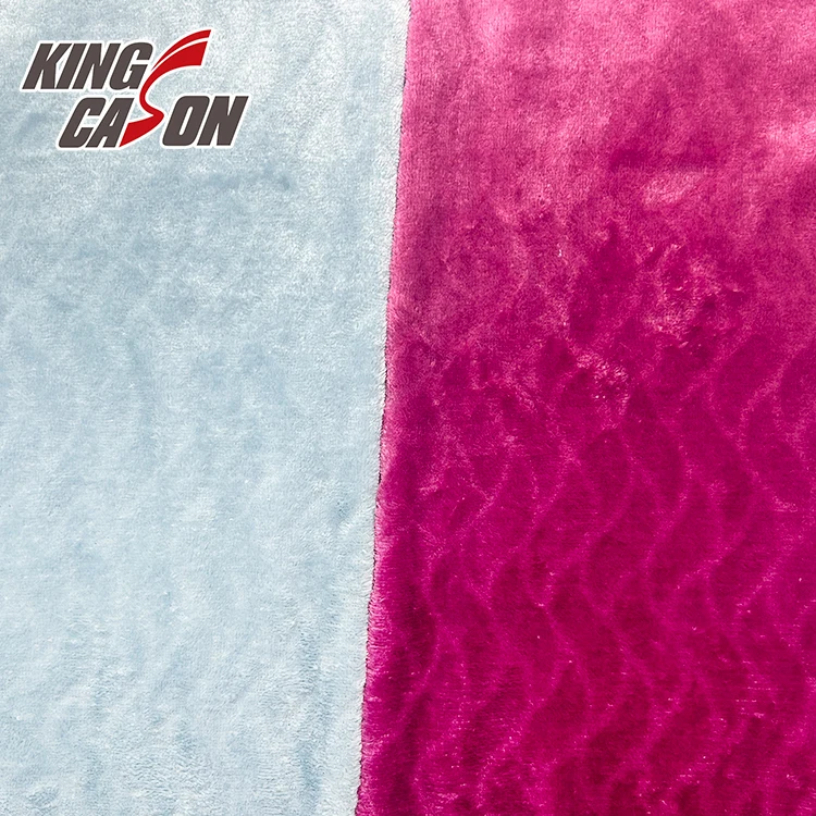 KINGCASON Manufacturer Wholesale Comfortable Plain corrugated Carving Flannel Fleece Fabric for Home Textiles