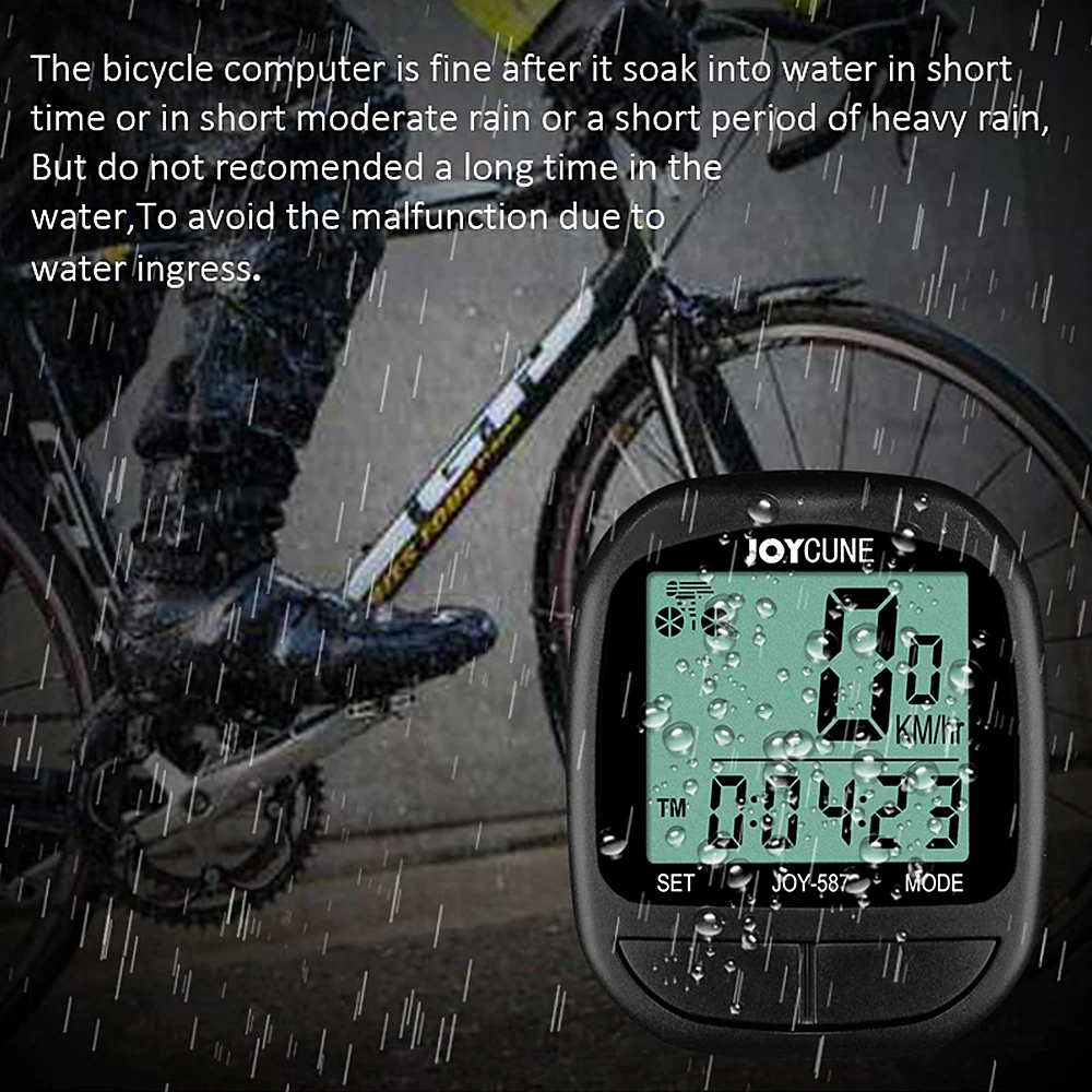 Bike Computer Bicycle Waterproof Wired Speedometer and Odometer Stopwatch Cycle Bike Computer with LED Display for Cycle