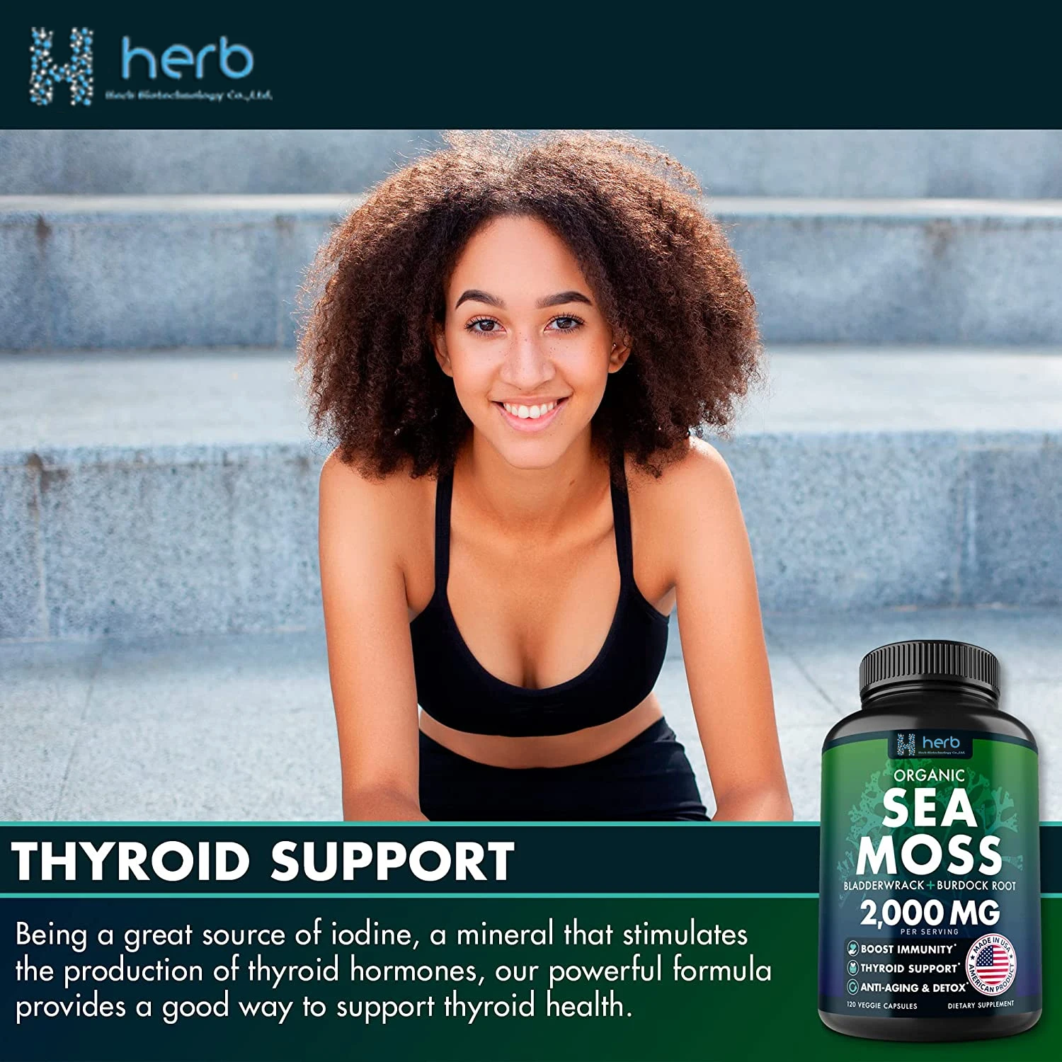 OEM private label Herbal supplement Sea Moss Pills Certified Organic Bladderwrack Irish Sea Moss Capsules