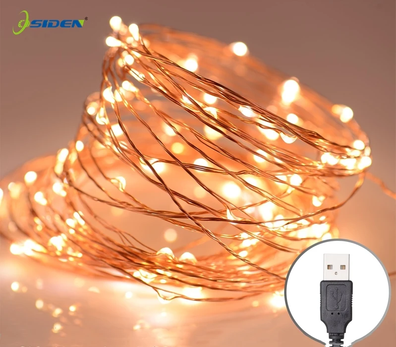 Osiden USB plug Copper wire 2M20LED 5M50LED 10M100LED indoor table room decorative lights navidad holiday lighting adapter cable