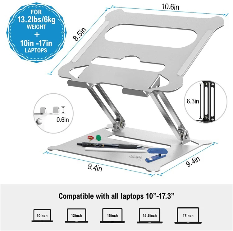 Aluminum alloy laptop tablet stand universal folding portable laptop stand kitchen stand for ipad with factory price Haiyuan