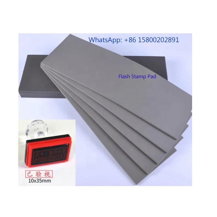 Guangzhou Cheap Rectangle Silver Stamp Pad Customized Size 310*150*7mm Gray Pre-Inked Flash Foam 31*15cm Laser Mat for Business