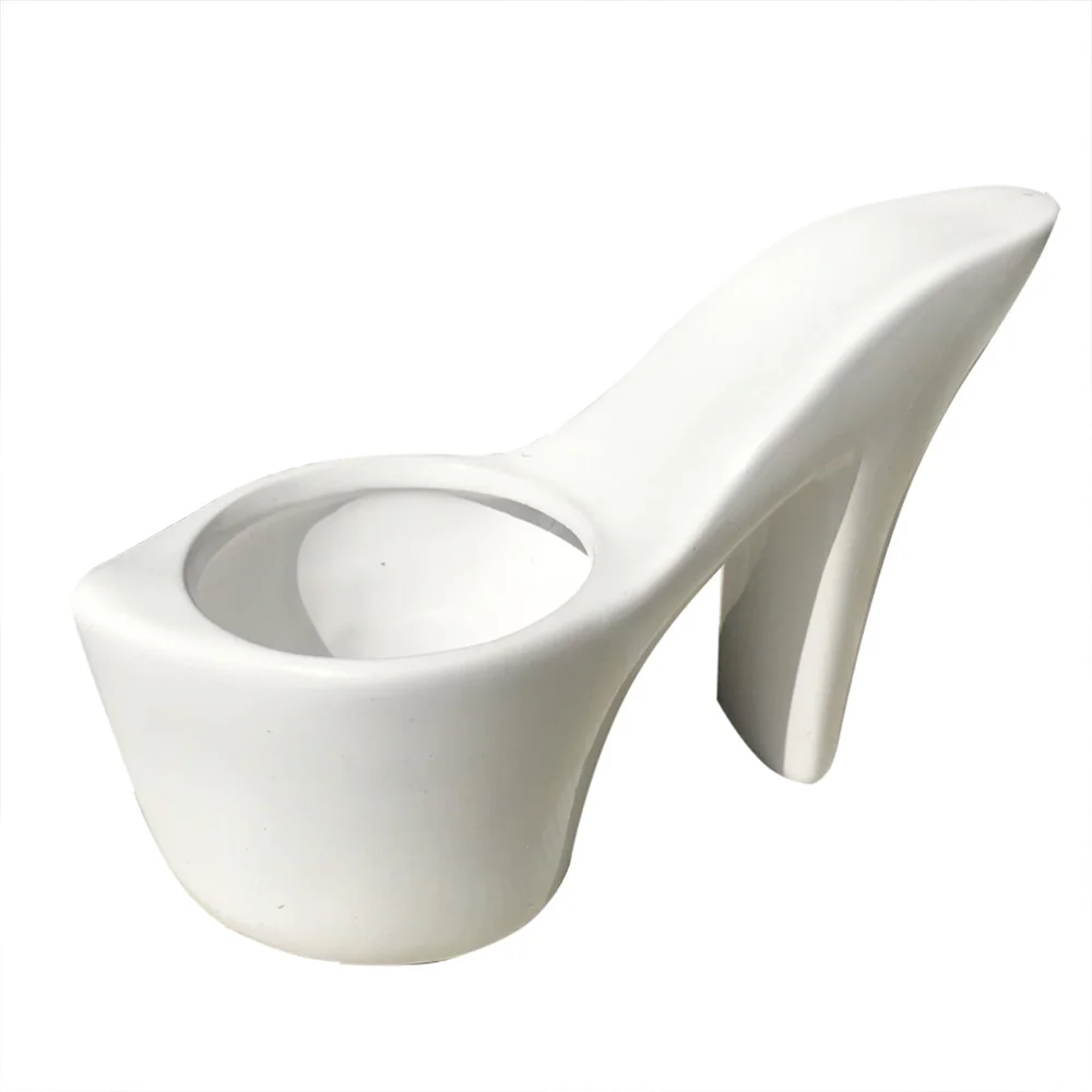 
Luxury High Heel Shoe Shape Ceramic Rose Boot Flower Pot 