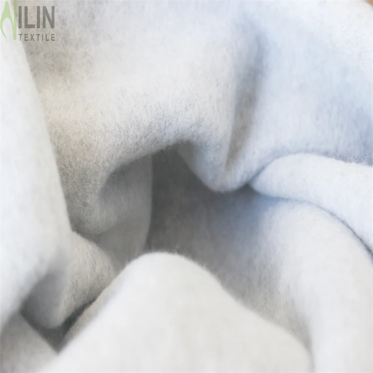 Anti-pilling autumn winter fabric grey melange 1side brush fleece fabric