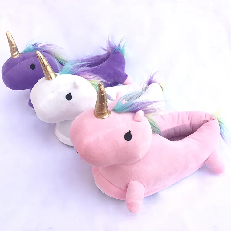 New Fashion Logo  Cartoon Pattern unicorn custom Plush Slippers