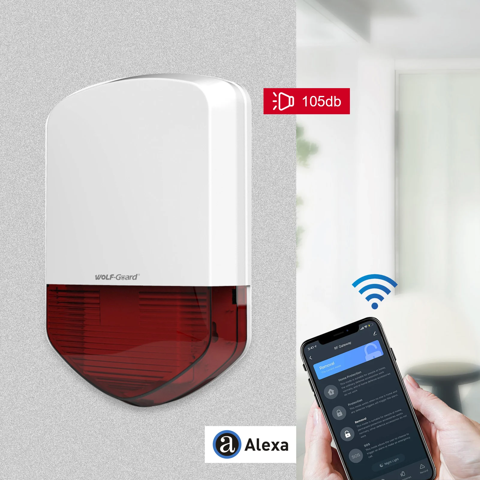 Battery-powered App Notification Alerts Work With Alexa Tuya Smart outdoor Wifi Siren Alarm