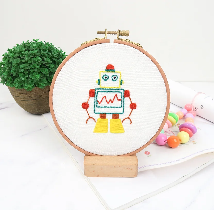 
European style Flower Diy Embroidery Ribbon Set Beginner With Embroidery Shed Sewing Kit Cross stitch Crafts Hand stitched Decor 