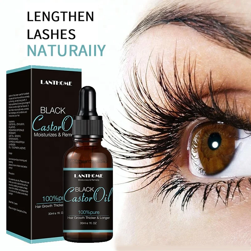 OEM ODM Jamaican black castor oil organic mascara lashes 100% pure hair growth black castor oil for eyelashes