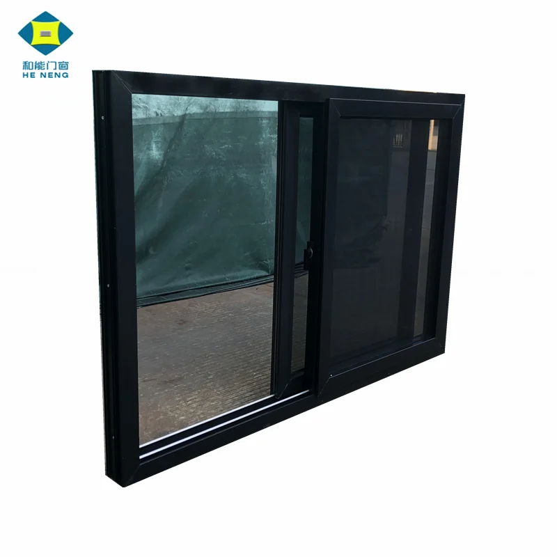PVC Large Frosted Glass Bathroom Window Sliding European Double Panel Glazed Windows sliding windows with grill