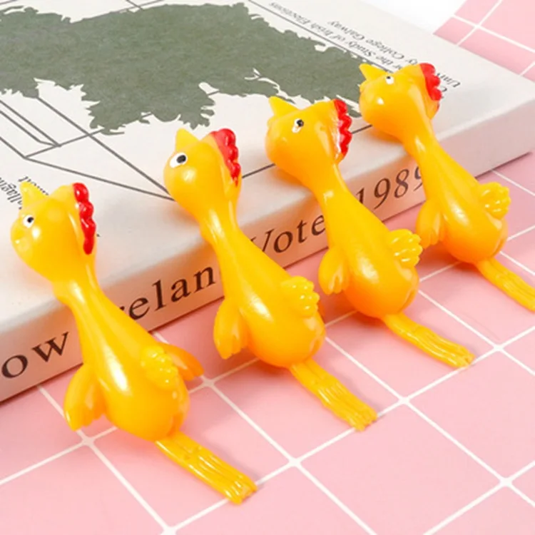 Slingshot Rubber Chicken Funny Flick Chicken Flying Chicken Flingers Stretchy Toys Easter Chicks Party Activity for Children