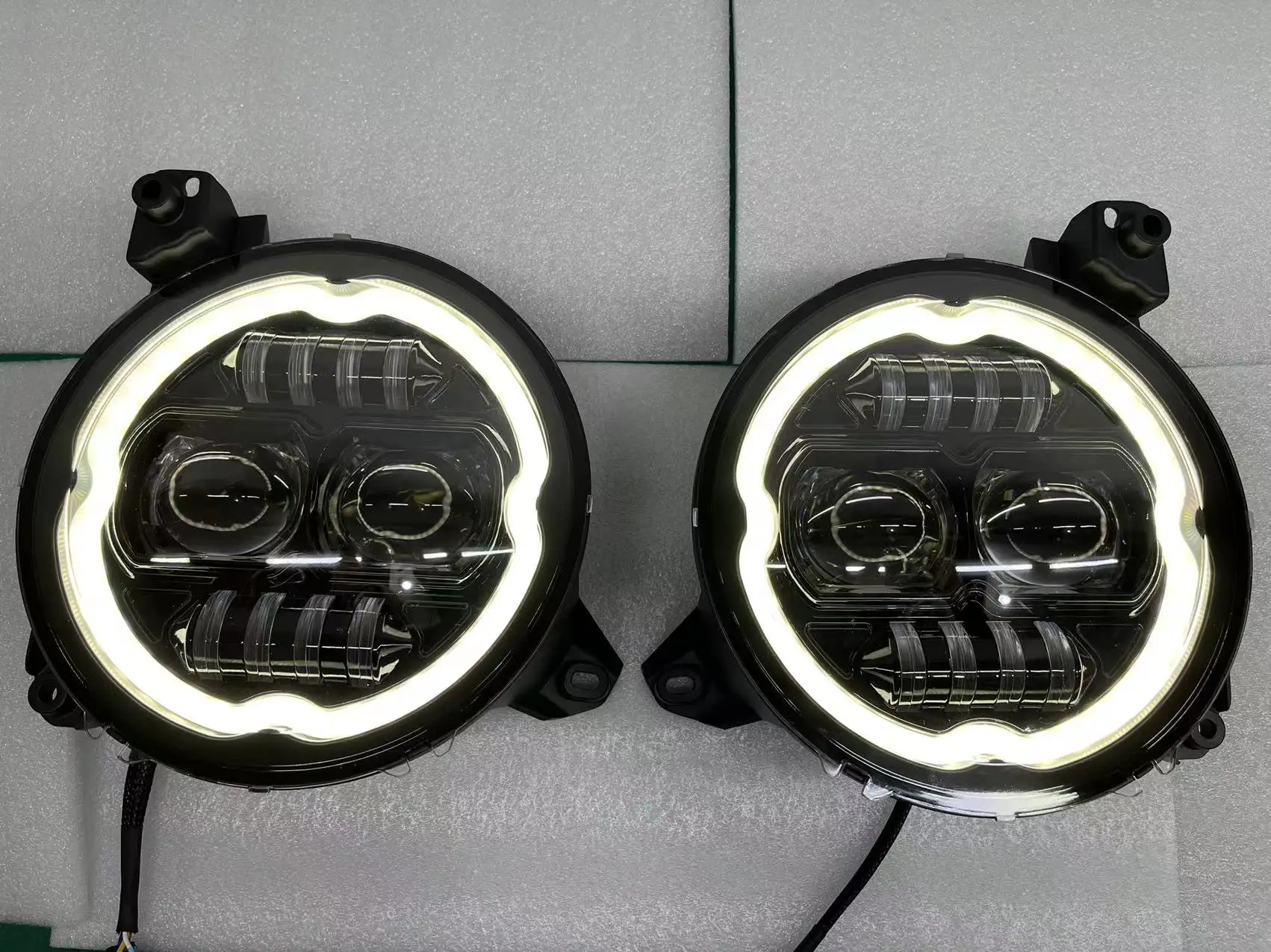 9-32V 9inch 40W RGB Round LED Headlight APP Control Top Sell Fog Lamp With DRL Turn Sign For Jeep Wrangler Offroad Led Light