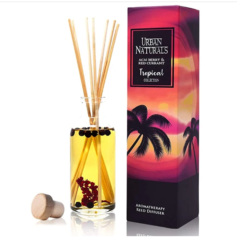 Wholesale glass bottle reed diffuser natural aroma essential oil diffuser for home  decorative