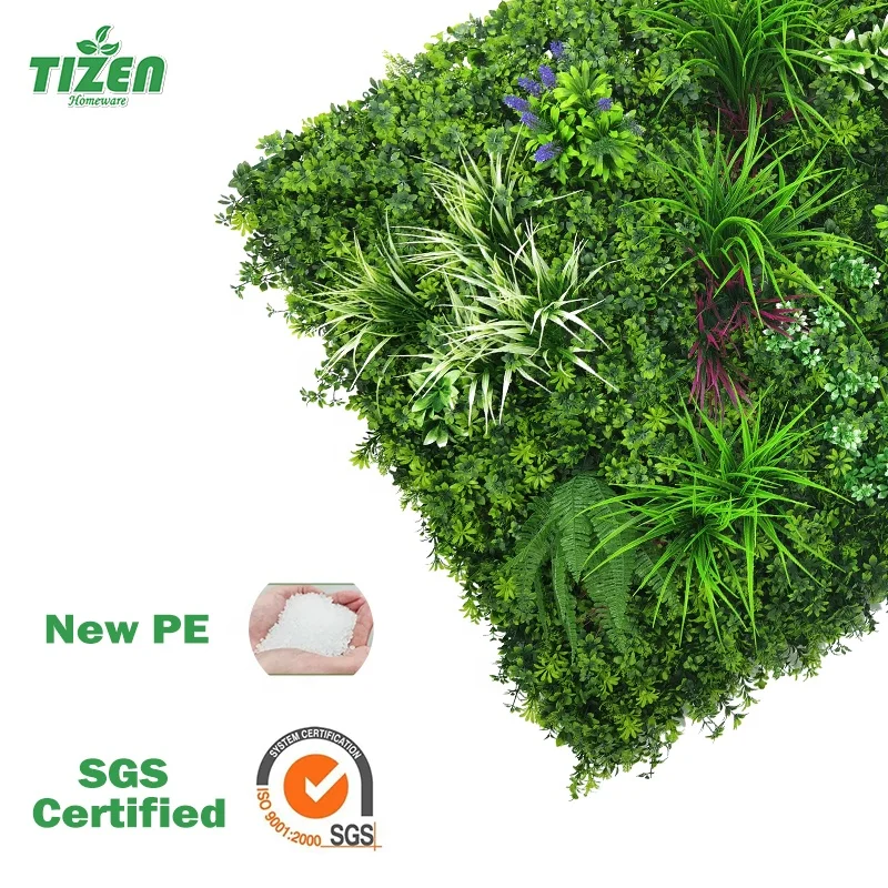 УФ-стойкая 3d-панель Tizen для украшения улицы и помещения искусственная трава растение стена из