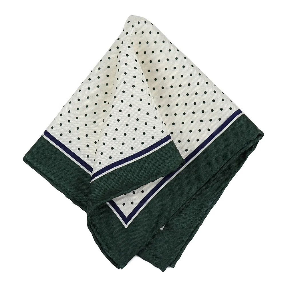 Elegant All Over Dotted Pattern Multicolor Optional Handmade Handkerchief Custom Silk Printed Pocket Square
