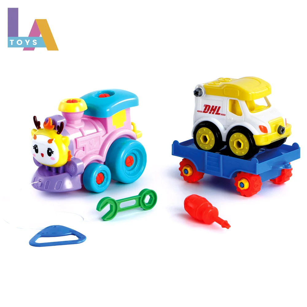 Longthuy Made in Vietnam Inertial trailer truck toy cute shape plastic frivtion Vehicle toy train model car toy for children