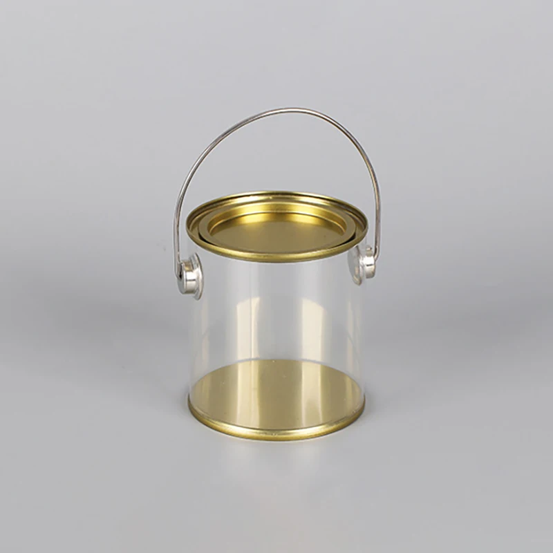 Custom clear plastic cylinder box transparent round tube PET PVC packaging with tin lid