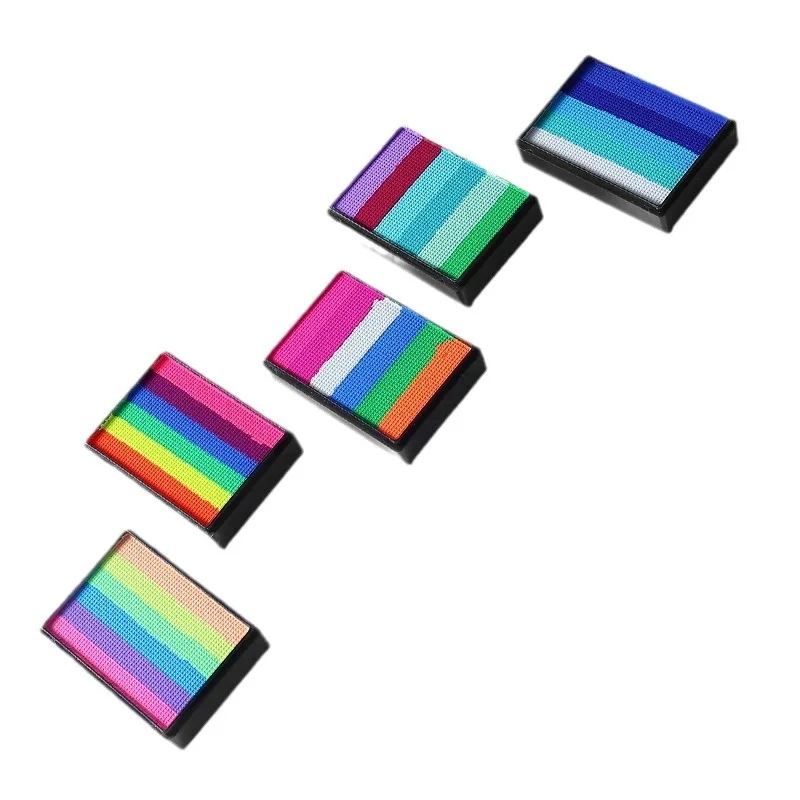 Make Up Fluorescent Body Art Water Soluble Pigment Face Paint Rainbow Cake 6 Colors Case Washable Halloween Festival