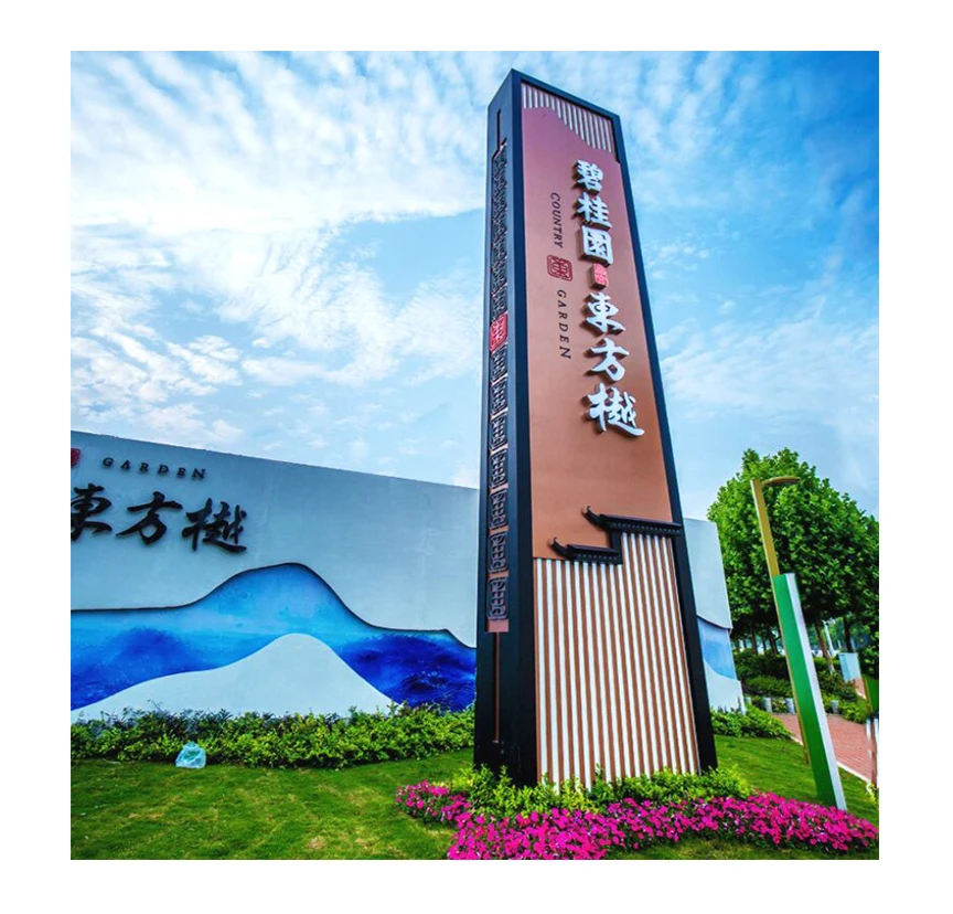 Outdoor Spirit Fortress real estate sign post Custom Shopping Mall Vertical Large Luminous LED Advertising Guide sign