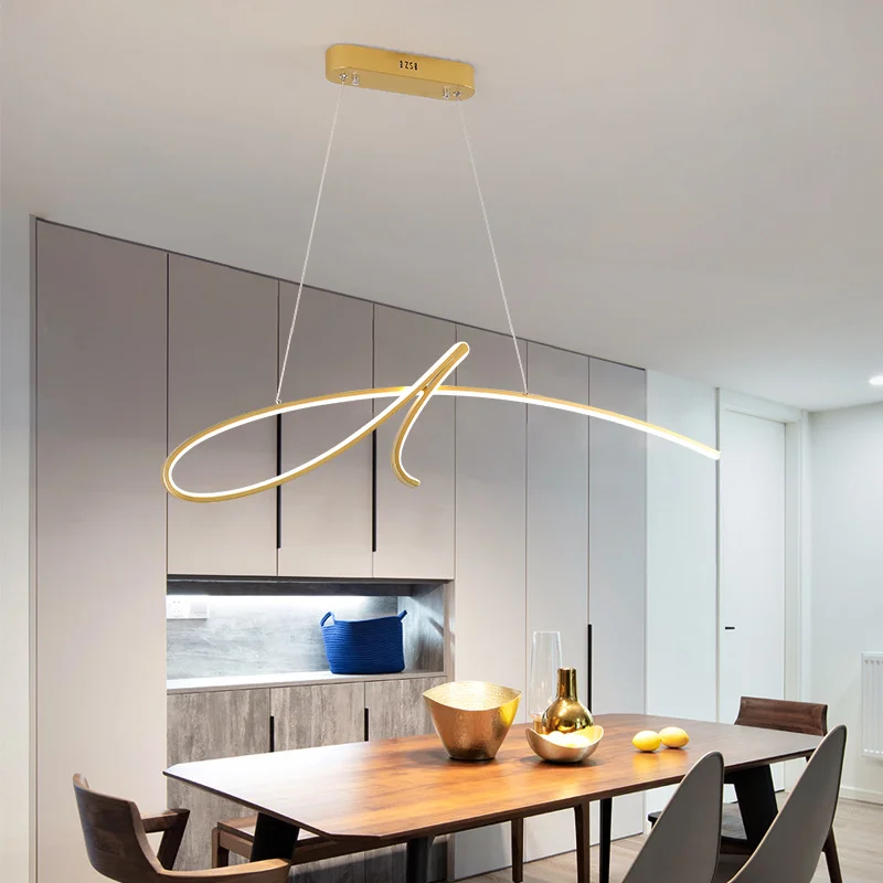 Modern LED Chandelier For Living Room Dining Room Kitchen Home Lighting Hanging Chandelier Lighting Pendant Indoor Lamps Black
