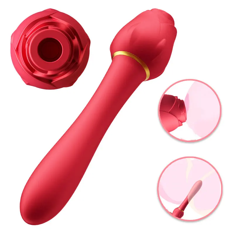 christmas gift oem Amazon Hot Sale  Sex Toy Women Rose Red Shape Nipple Sucker Silicone Clit Vibrador Vagina  Sucking Vibrators