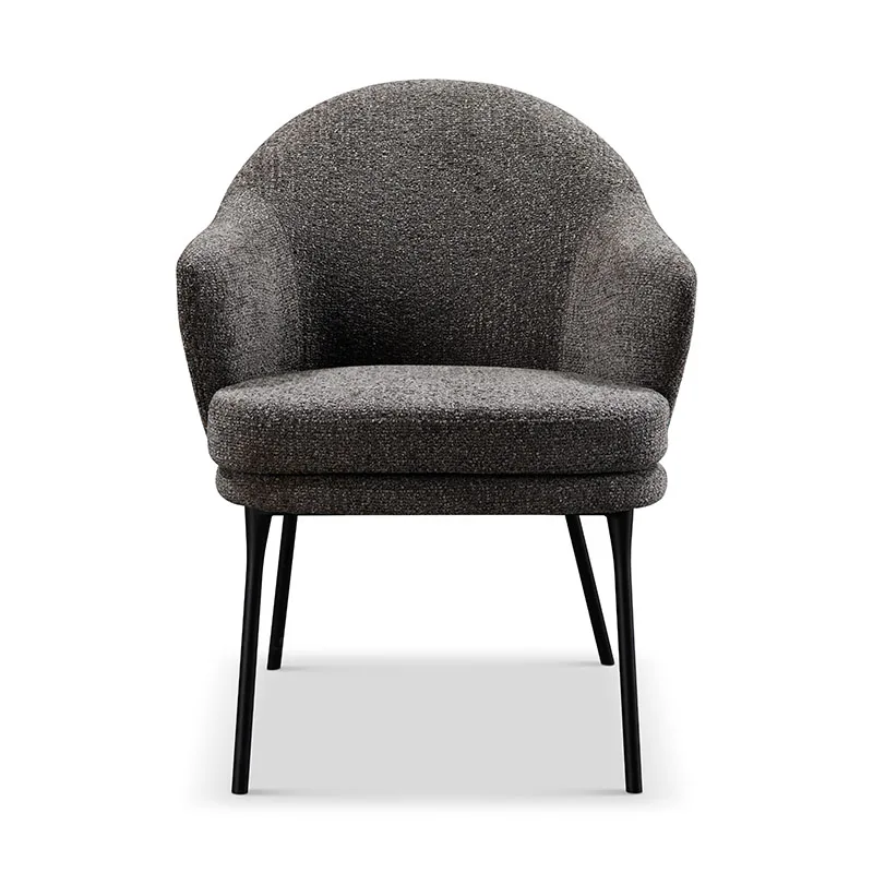 Modern Living Room Furniture Leather Cover Metal Frame Single Accent Armchair Lounge Chair