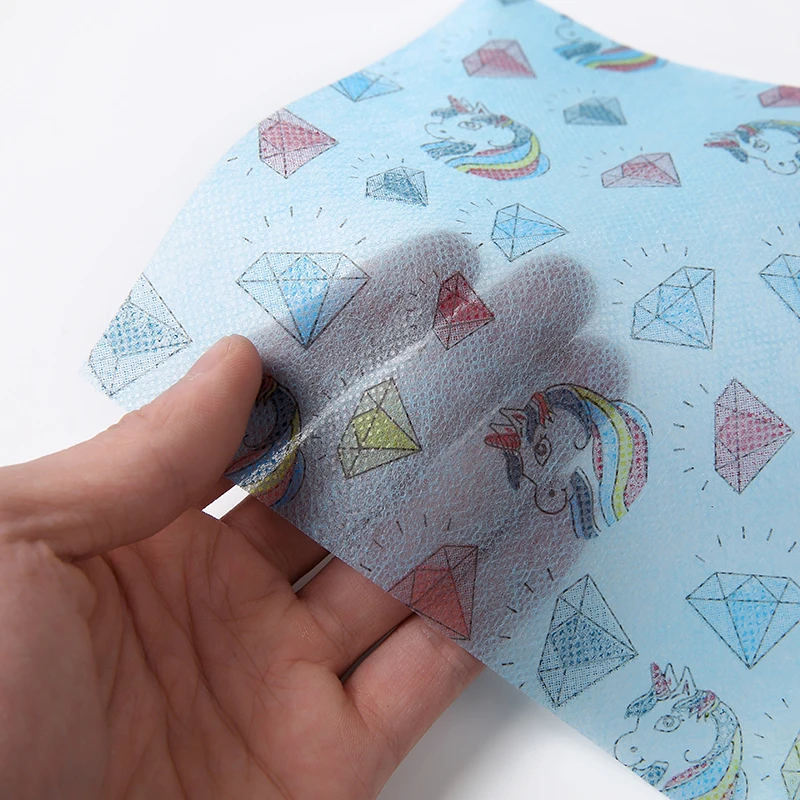 
Customized waterproof cheap price colorful spunbond fashion print non-woven ss/sss nonwoven for kids mask 