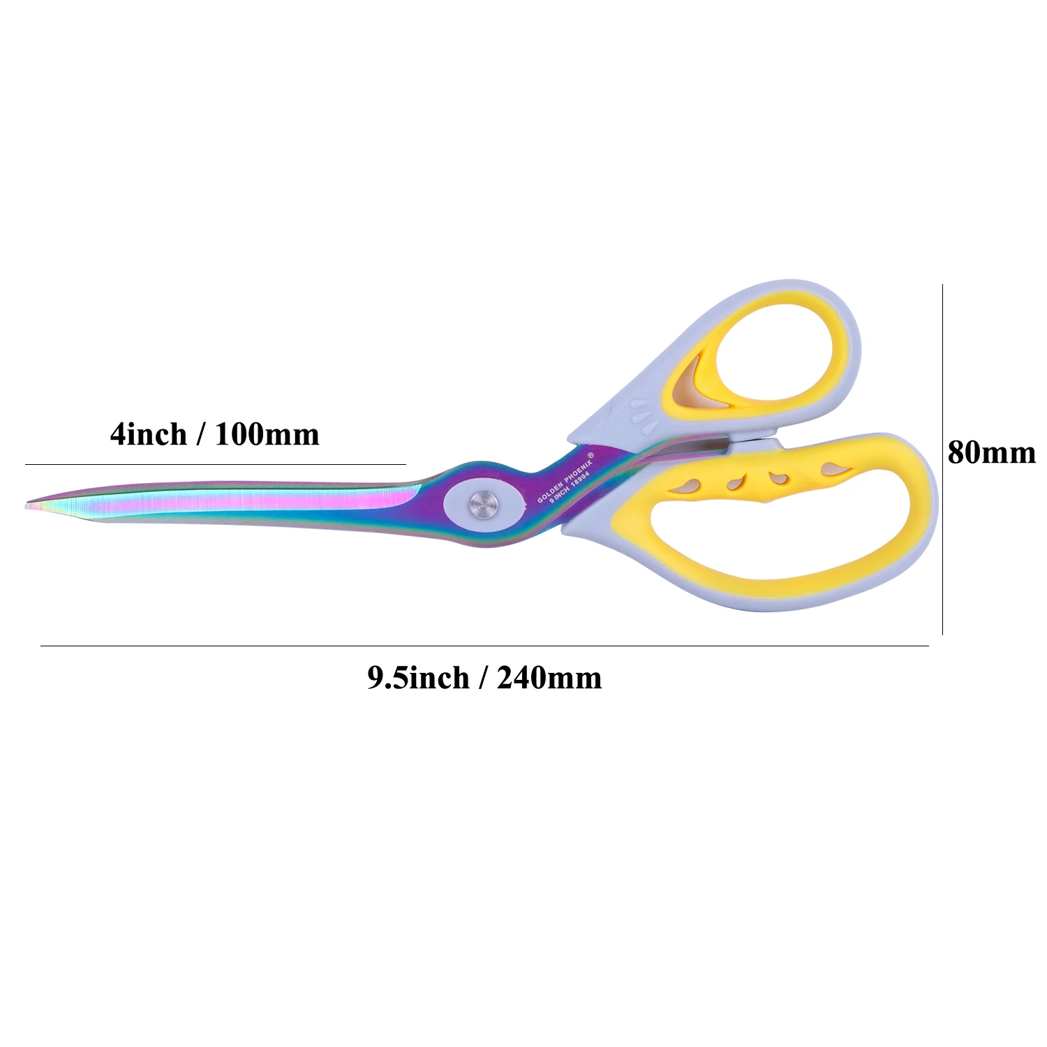 Golden Phoenix 9.5 inch Titanium Coated Stainless Steel Fabric Scissors Cloth Cutting Tailor Scissors For Sewing