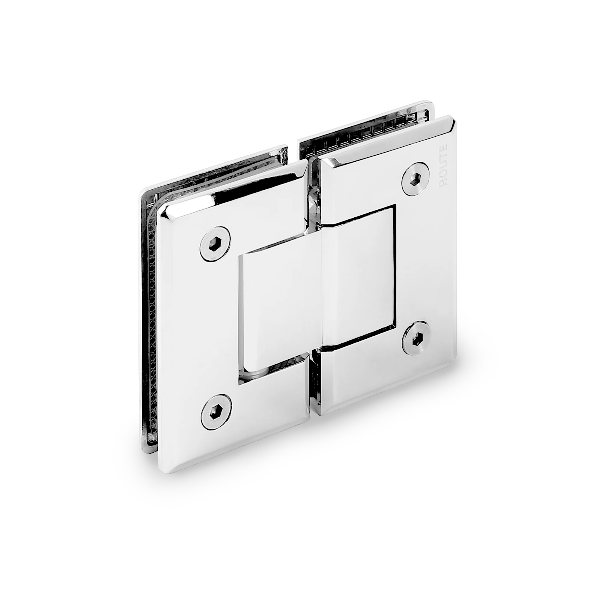 ROUTE Brass Shower Bathroom Screen Door Hinge Glass to Glass with 180 Degree