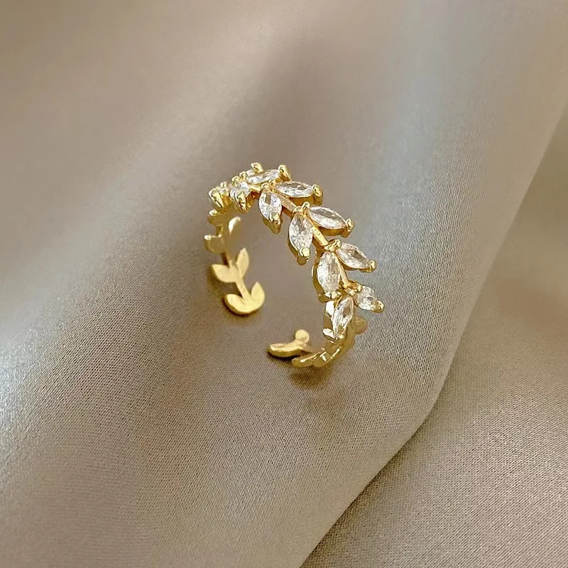 Korean Adjustable Small Cute Pearl Rings Jewelry Ladies Hollow Out Open Bowknot Gold Finger Ring
