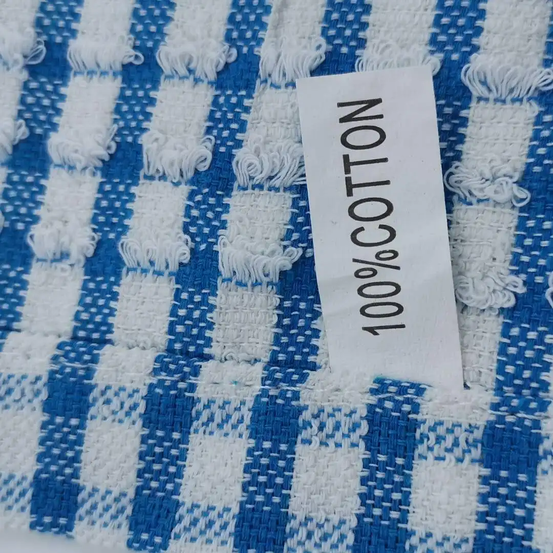 
Blue And White Checkered 100%Cotton Terry Cheap Bulk Kitchen and Tea Towel 