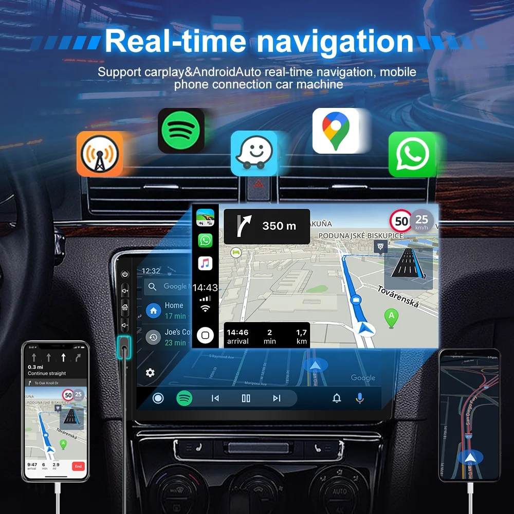 Jmance 9 Inch Car DVD Player with BT Android Auto CarPlay MP5 Player Featuring Stereo Amplifier 2 Din Car Navigation