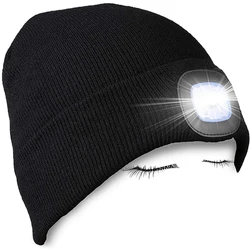 Custom Winter Sporting Hats Cap with LED Light, Hats Cap for Gift Beanie Knitted Outdoor Activities, Winter Season 100% Acrylic