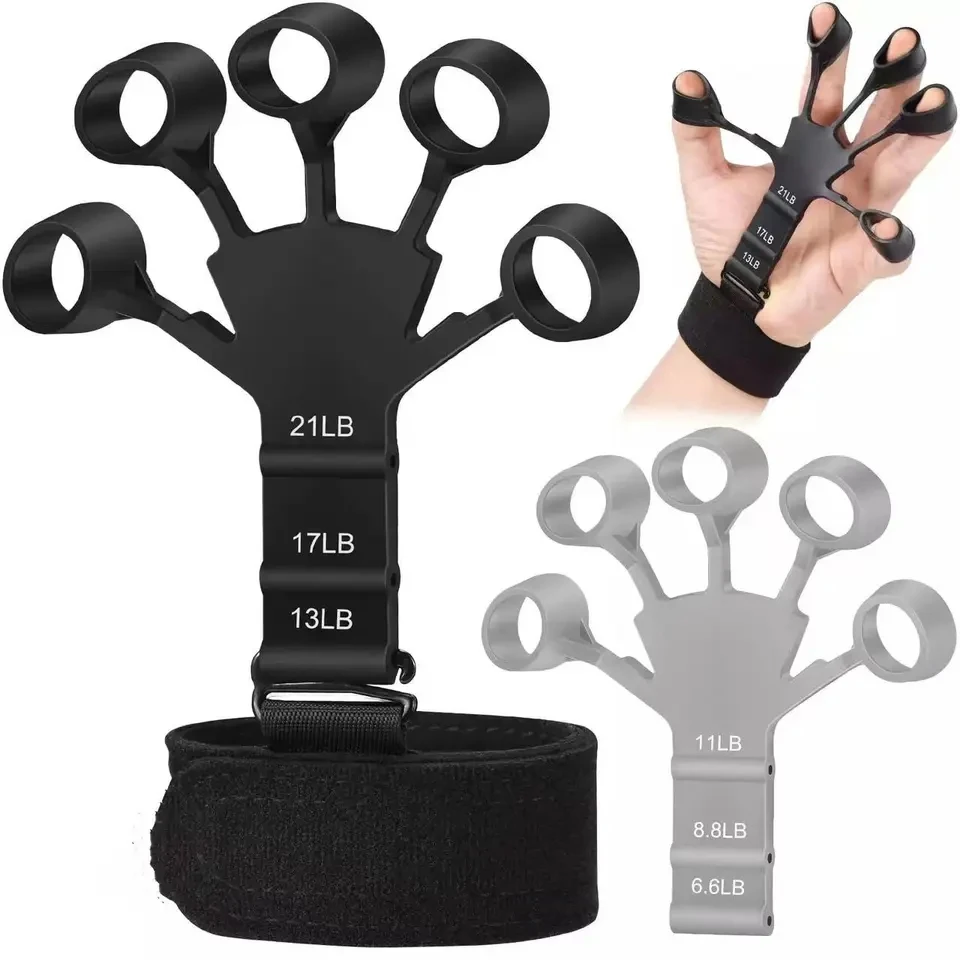 Custom Logo Exercise Finger Hand Strengthener Stretcher Hand Trainer Rehabilitation Training Silicone Hand Grip