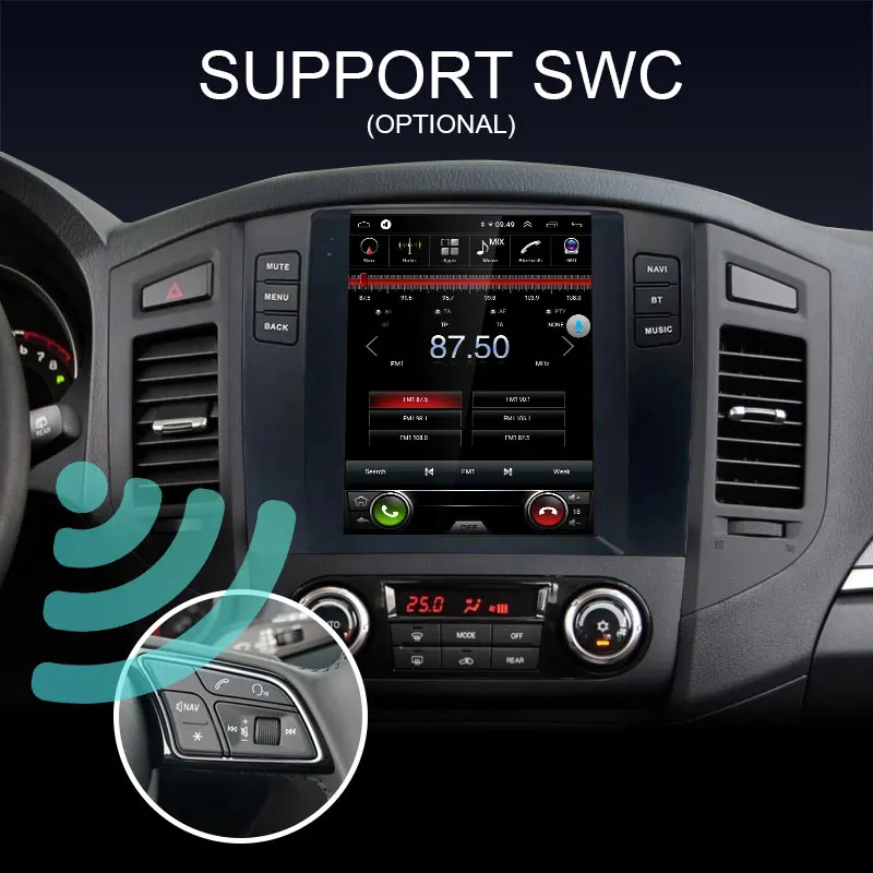 Tesla Style Android 13 car multimedia dvd player For Mitsubishi Pajero V97 V93 2007-2020 2din radio gps navigation stereo