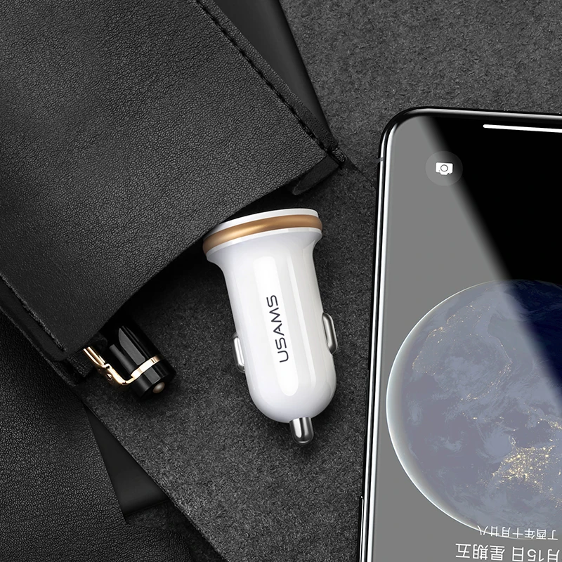 
USAMS new factory Price CC050 2.4A Dual USB Mini light Car Charger 