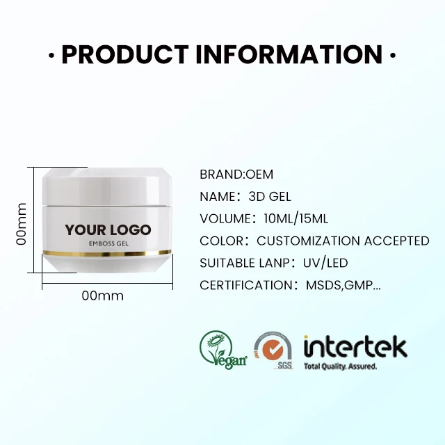 Custom logo colors nail art high quality colorful art nail 3D sculpting gel