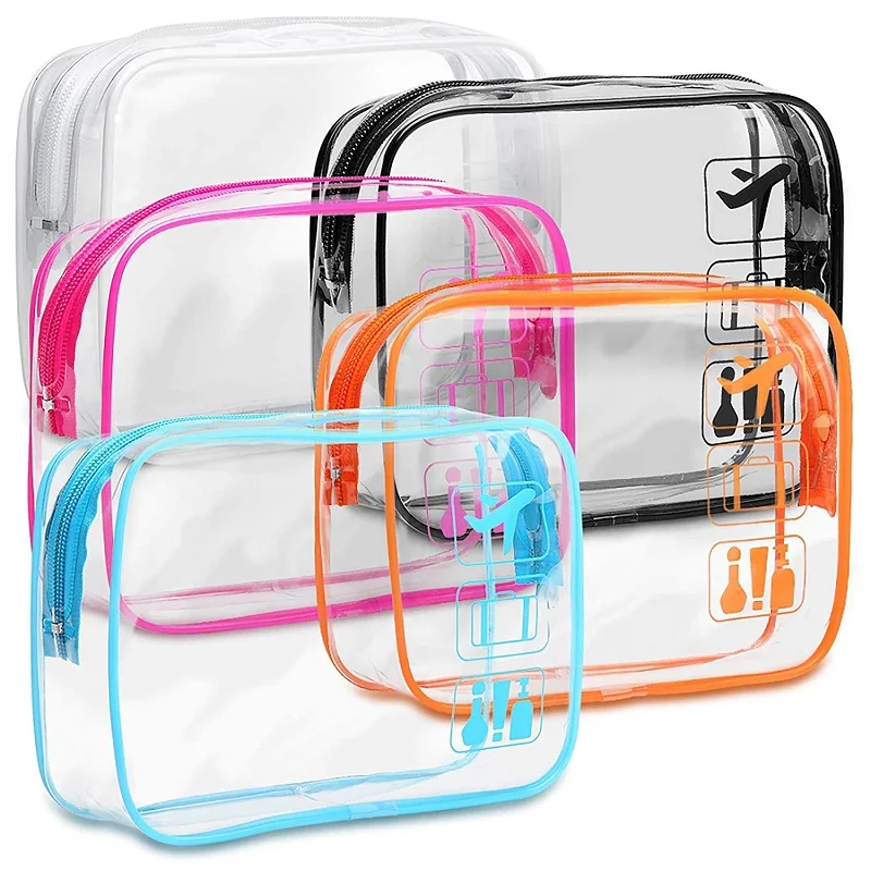 Custom PVC Cosmetic Makeup Bags Transparent Clear PVC Cosmetic Bag Travel Waterproof Toiletry Bag