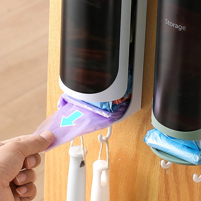 Factory Wholesale plastic bag kitchen wall mounted garbage bag storage box