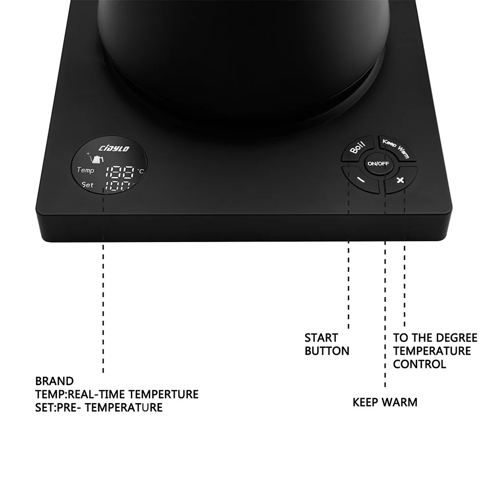 Jiangmen Manufacturer Custom Professional Modern Design Long Swan Neck Electric Kettle Jug Electronic Pot For Boiling Coffee