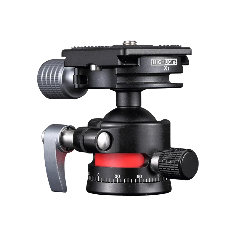 Double Sphere Panoramic Ball Head with Quick Release Plate Low Center Of Gravity Ball Head For Tripod