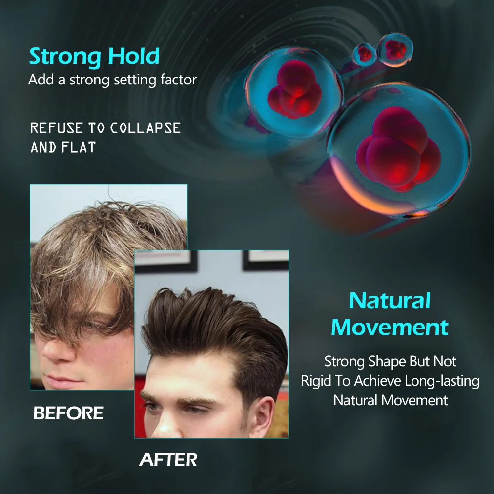 Square Box New Arrival Men Hair Styling Product Hair Fiber Clay Matte Texture Styling Type