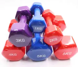 Factory direct new process fitness equipment neoprene dumbbell color sports neoprene dipped plastic hexagonal female dumbbell