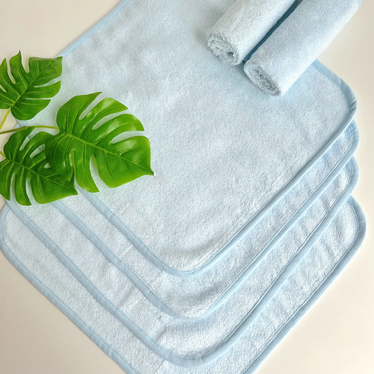 Super Soft Kids Towel 8%microfiber 500gsm Baby Washcloth 92% Bamboo Gift Square Babies Plain Hotel Knitted for Boys Girls